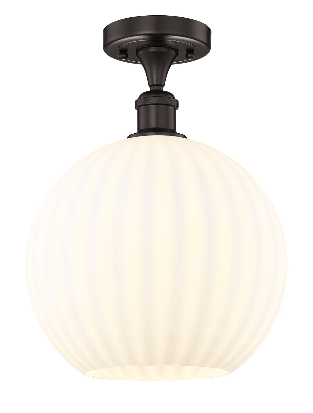 Innovations Lighting White Venetian 12" Semi-Flush Mount - Oil Rubbed Bronze Ceiling Semi Flush Mounts Innovations Lighting White Venetian ; Glass Type: White  