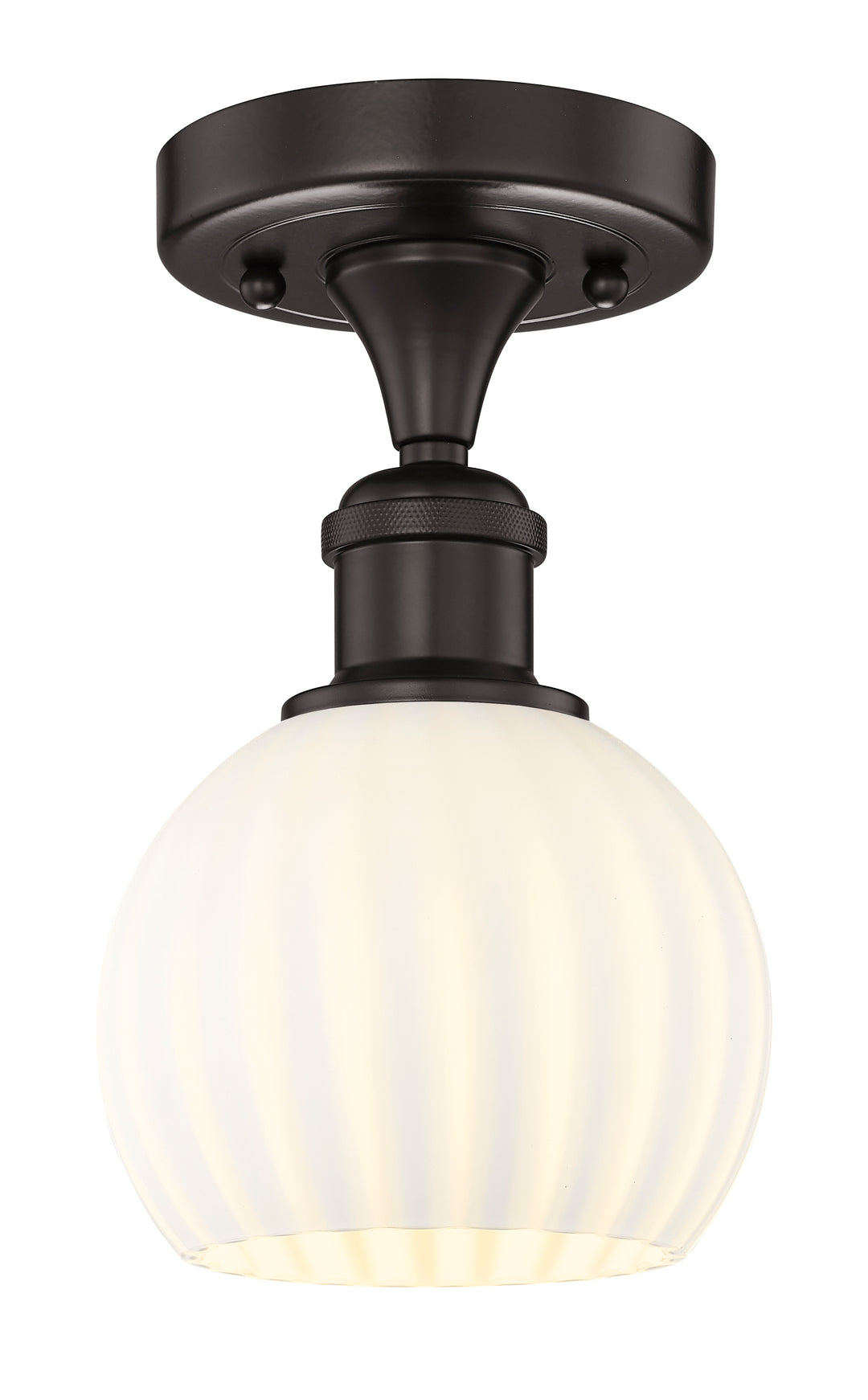 Innovations Lighting White Venetian 6" Semi-Flush Mount - Oil Rubbed Bronze