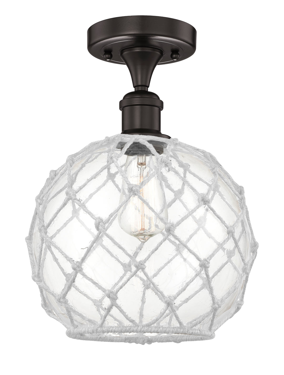 Innovations Lighting Large Farmhouse Rope Semi-Flush Mount - Oil Rubbed Bronze