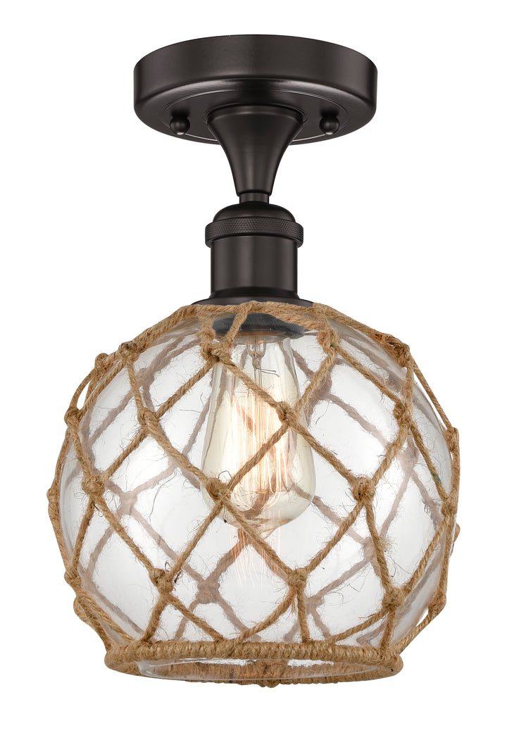 Innovations Lighting Farmhouse Rope Semi-Flush Mount - Oil Rubbed Bronze