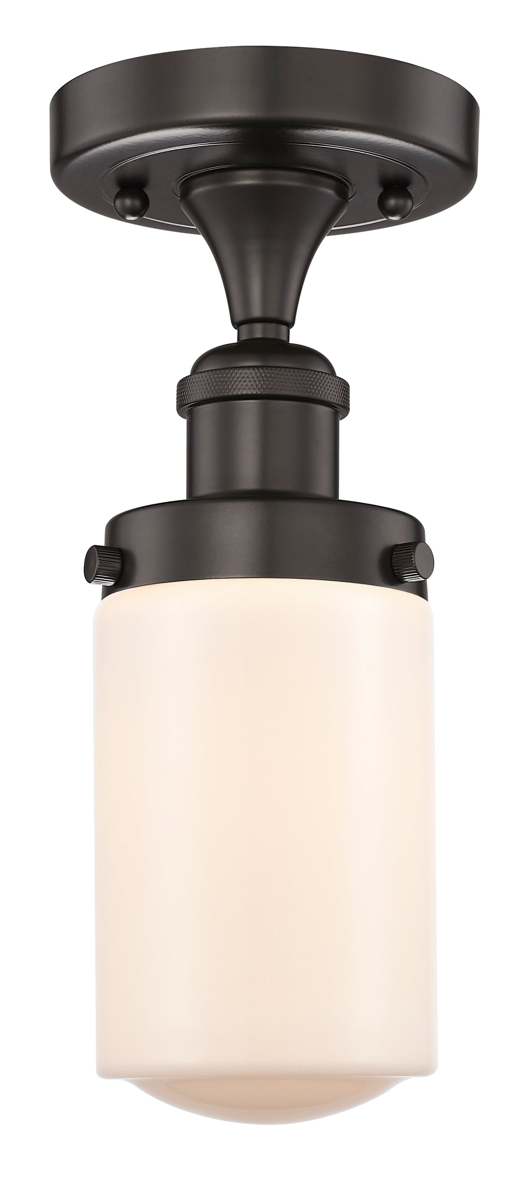 Innovations Lighting Dover 4.5" Semi-Flush Mount - Oil Rubbed Bronze Ceiling Semi Flush Mounts Innovations Lighting Matte White ; Glass Type: Frosted  