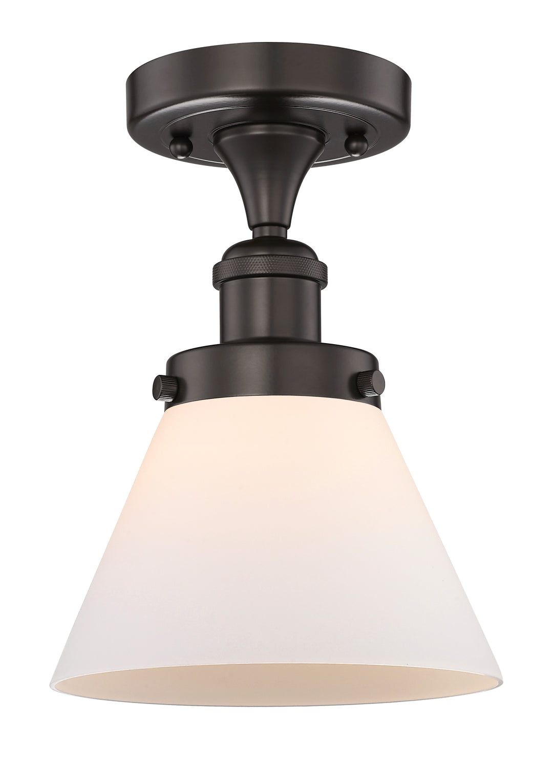 Innovations Lighting Cone 8" Semi-Flush Mount - Oil Rubbed Bronze Ceiling Semi Flush Mounts Innovations Lighting Matte White ; Glass Type: Frosted  