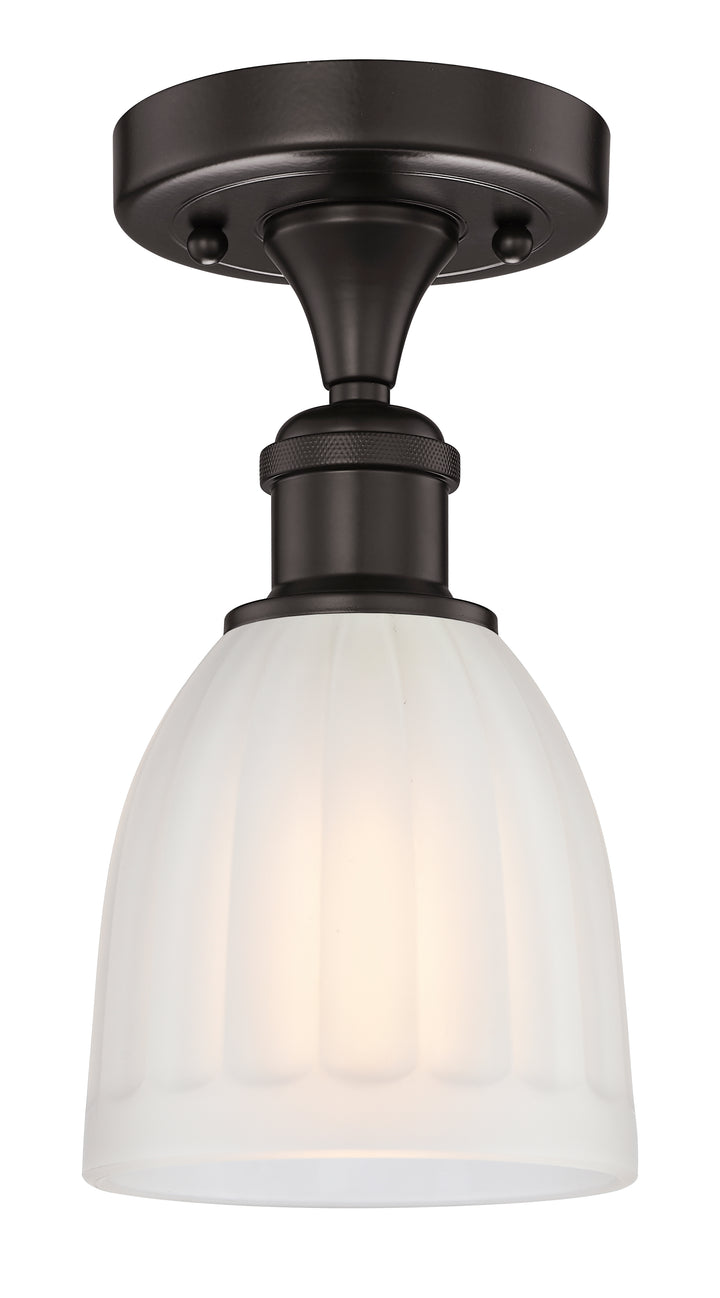 Innovations Lighting Brookfield 6" Semi-Flush Mount - Oil Rubbed Bronze Ceiling Semi Flush Mounts Innovations Lighting White ; Glass Type: Frosted; Ribbed  