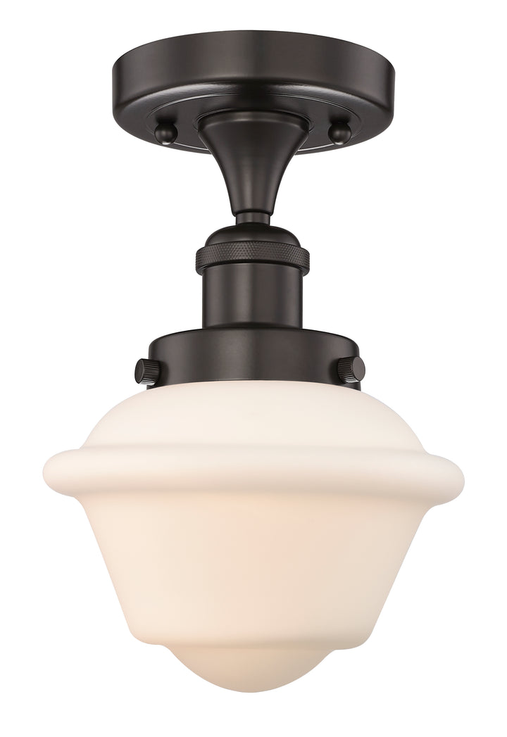 Innovations Lighting Oxford 7.5" Semi-Flush Mount - Oil Rubbed Bronze Ceiling Semi Flush Mounts Innovations Lighting Matte White ; Glass Type: Frosted; Ribbed  