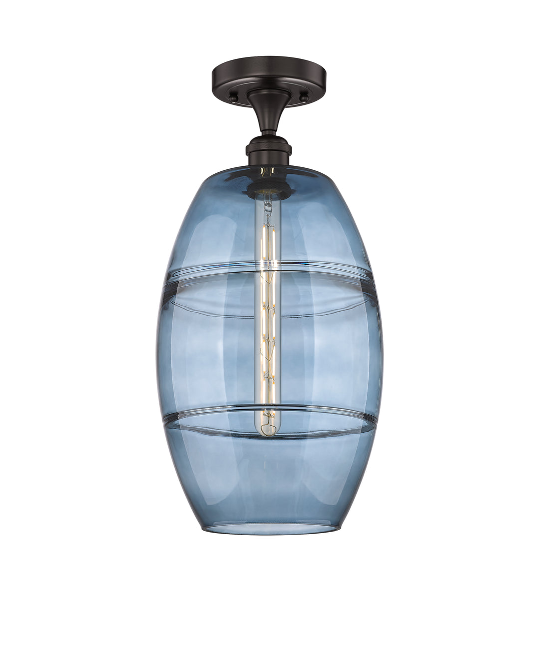 Innovations Lighting Vaz 10" Semi-Flush Mount - Oil Rubbed Bronze Ceiling Semi Flush Mounts Innovations Lighting Blue  ; Glass Type: Blue  