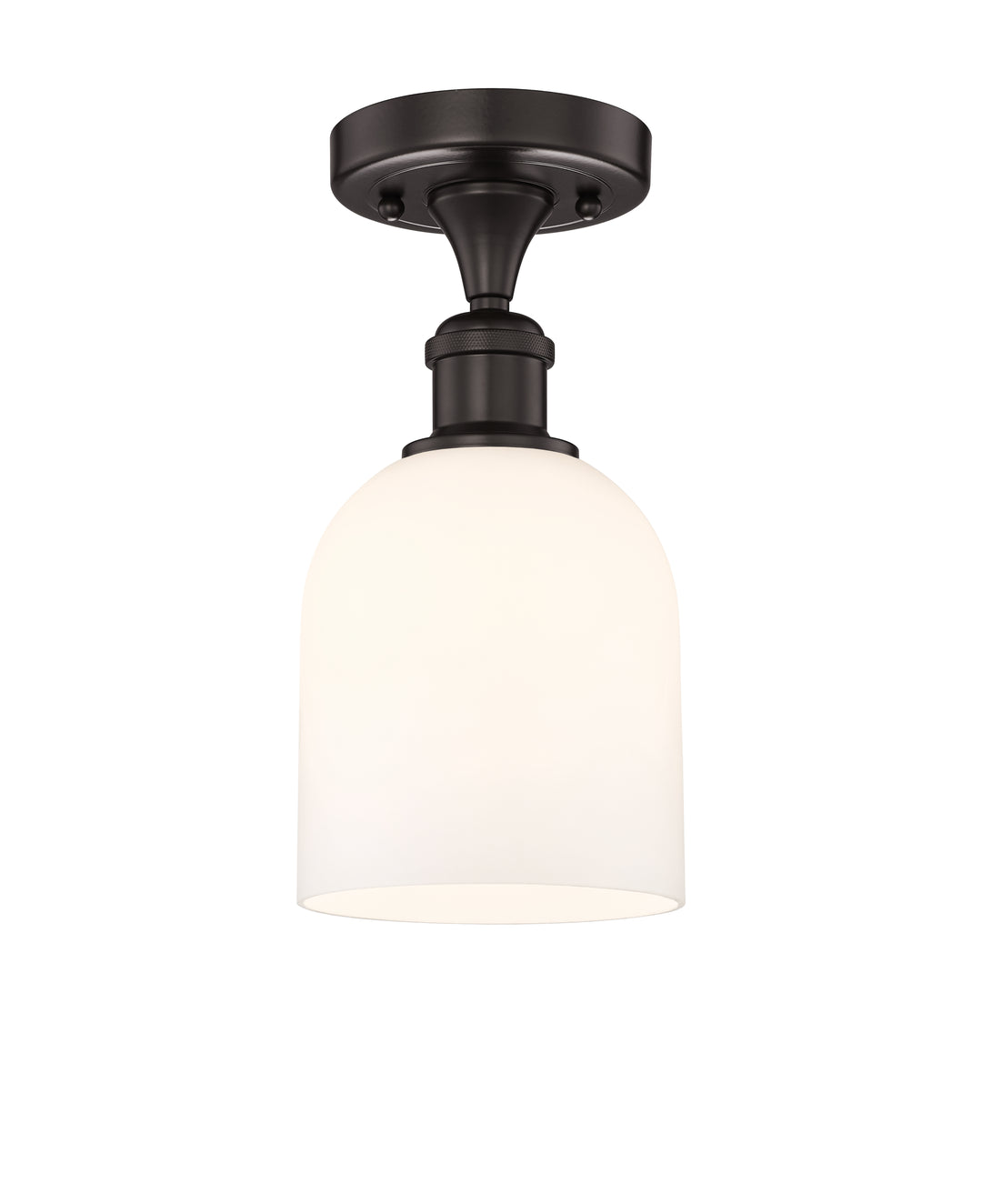 Innovations Lighting Bella 6" Semi-Flush Mount - Oil Rubbed Bronze Ceiling Semi Flush Mounts Innovations Lighting White ; Glass Type: White  