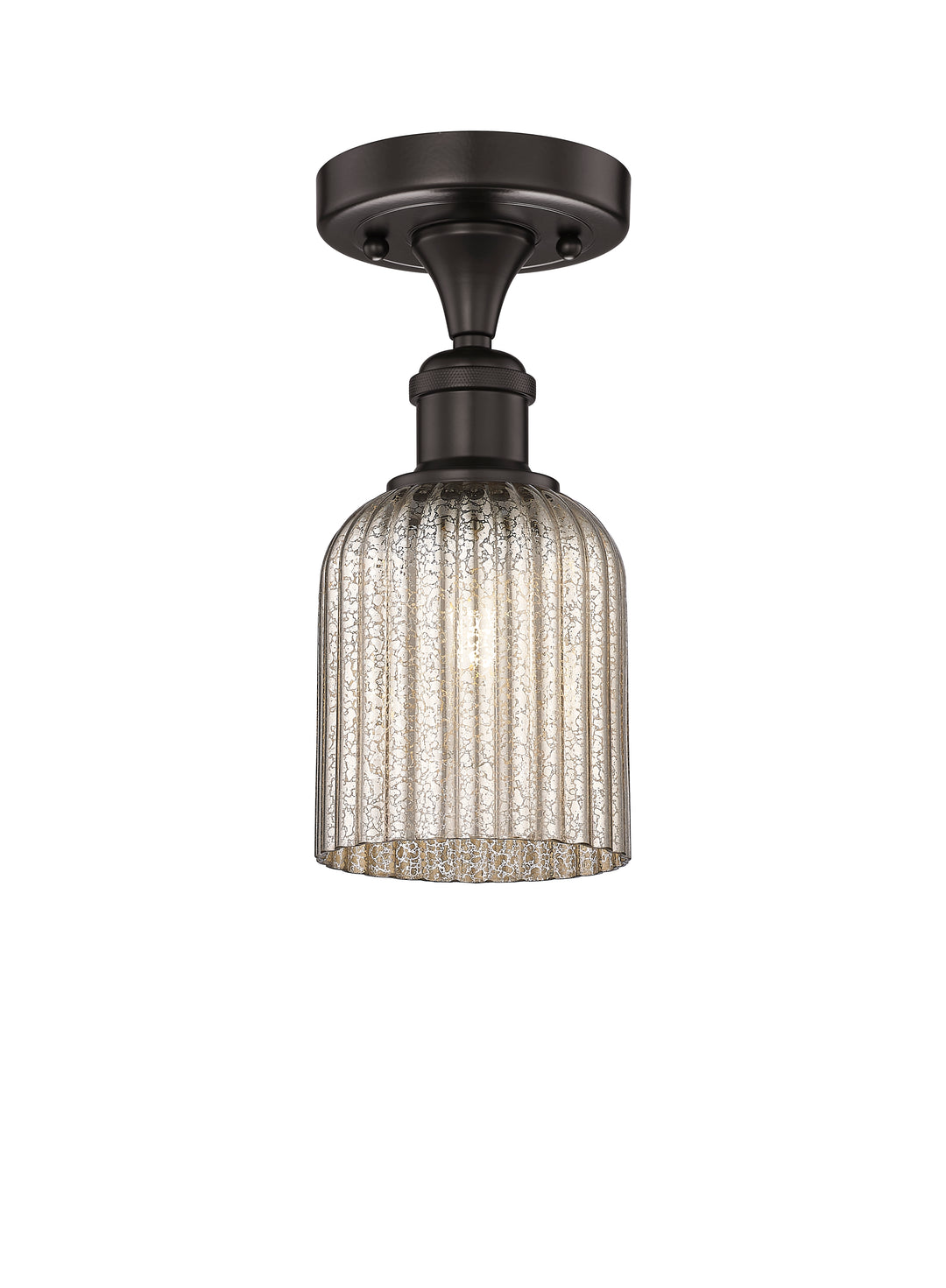 Innovations Lighting Bridal Veil 5" Semi-Flush Mount - Oil Rubbed Bronze Ceiling Semi Flush Mounts Innovations Lighting Mercury ; Glass Type: Mercury; Ribbed  