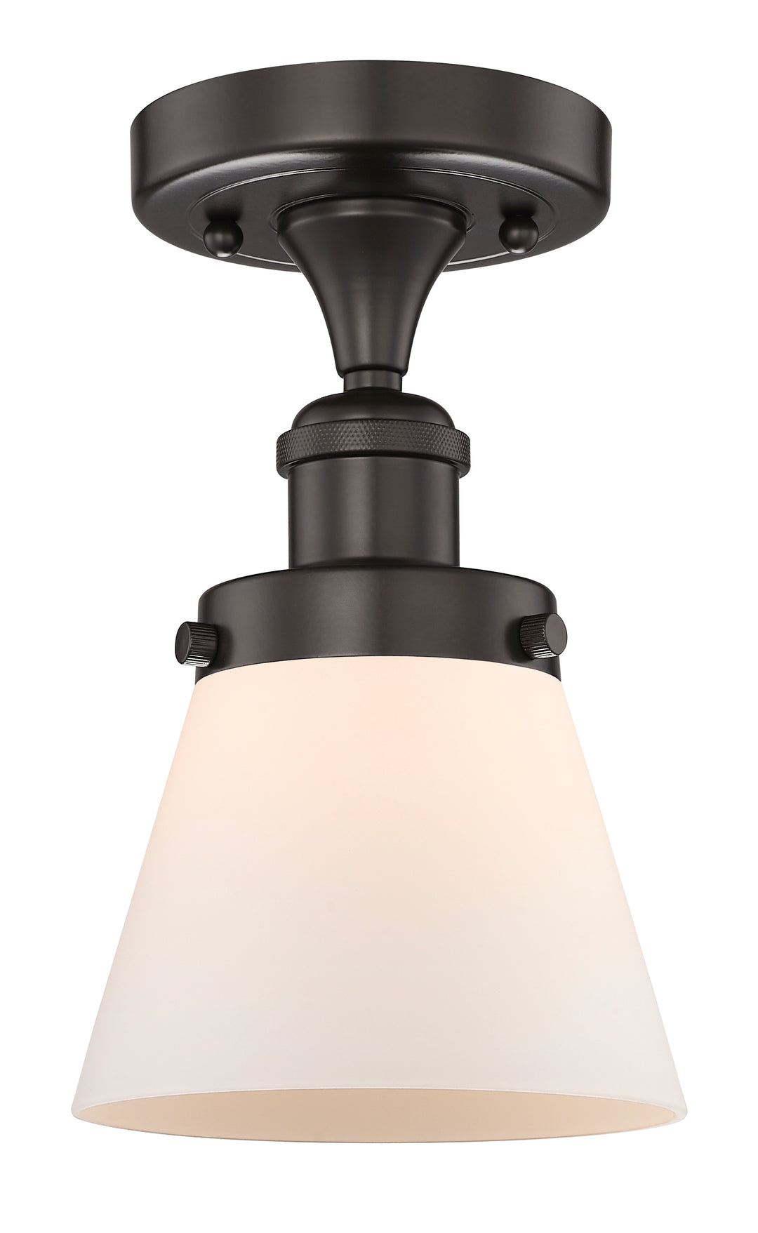 Innovations Lighting Cone 6" Semi-Flush Mount - Oil Rubbed Bronze Ceiling Semi Flush Mounts Innovations Lighting Matte White ; Glass Type: Frosted  