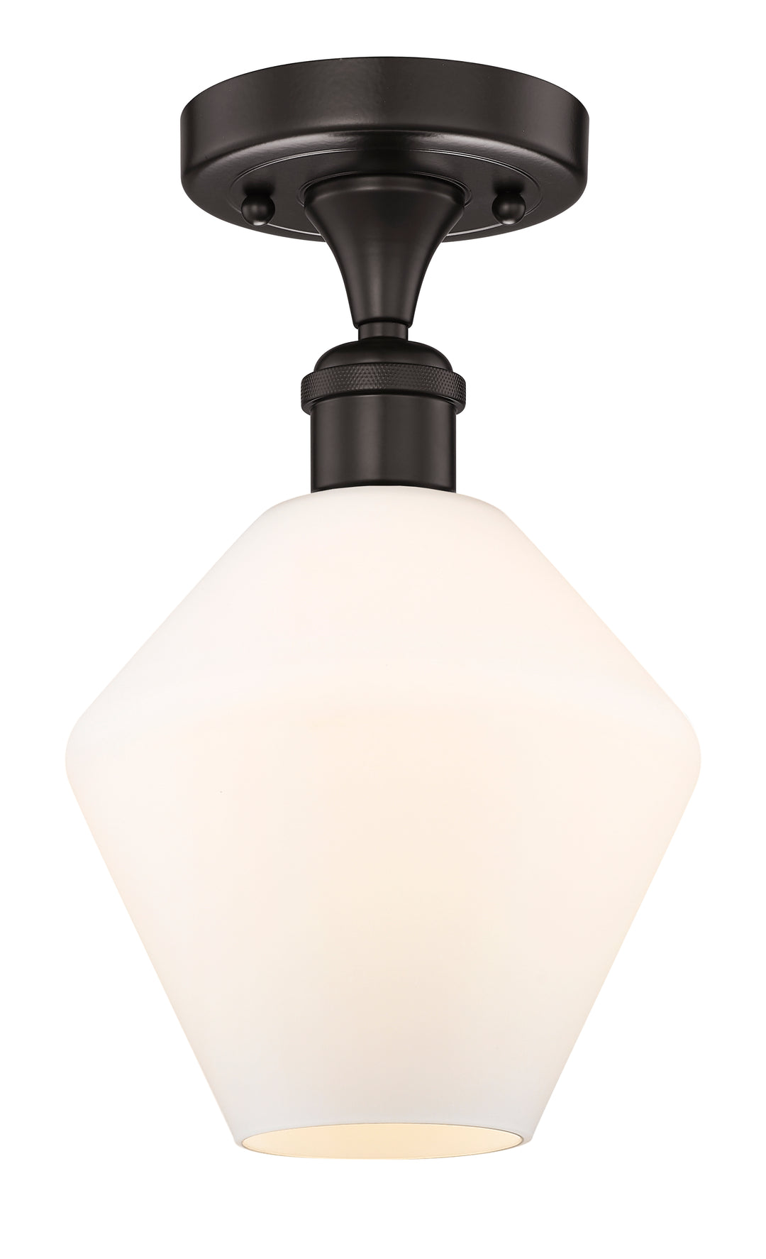 Innovations Lighting Cindyrella 8" Semi-Flush Mount - Oil Rubbed Bronze Ceiling Semi Flush Mounts Innovations Lighting Cased Matte White ; Glass Type: White  