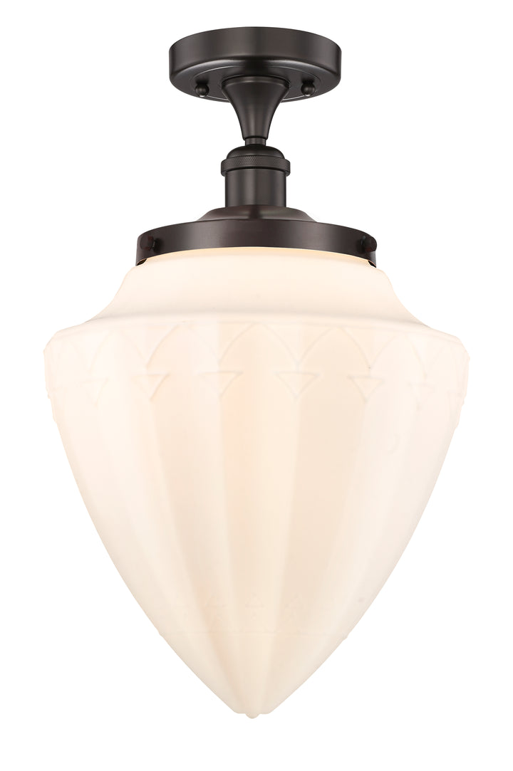 Innovations Lighting Bridgeton 15.75" Semi-Flush Mount Ceiling Semi Flush Mounts Innovations Lighting Oil Rubbed Bronze Matte White ; Glass Type: Frosted 