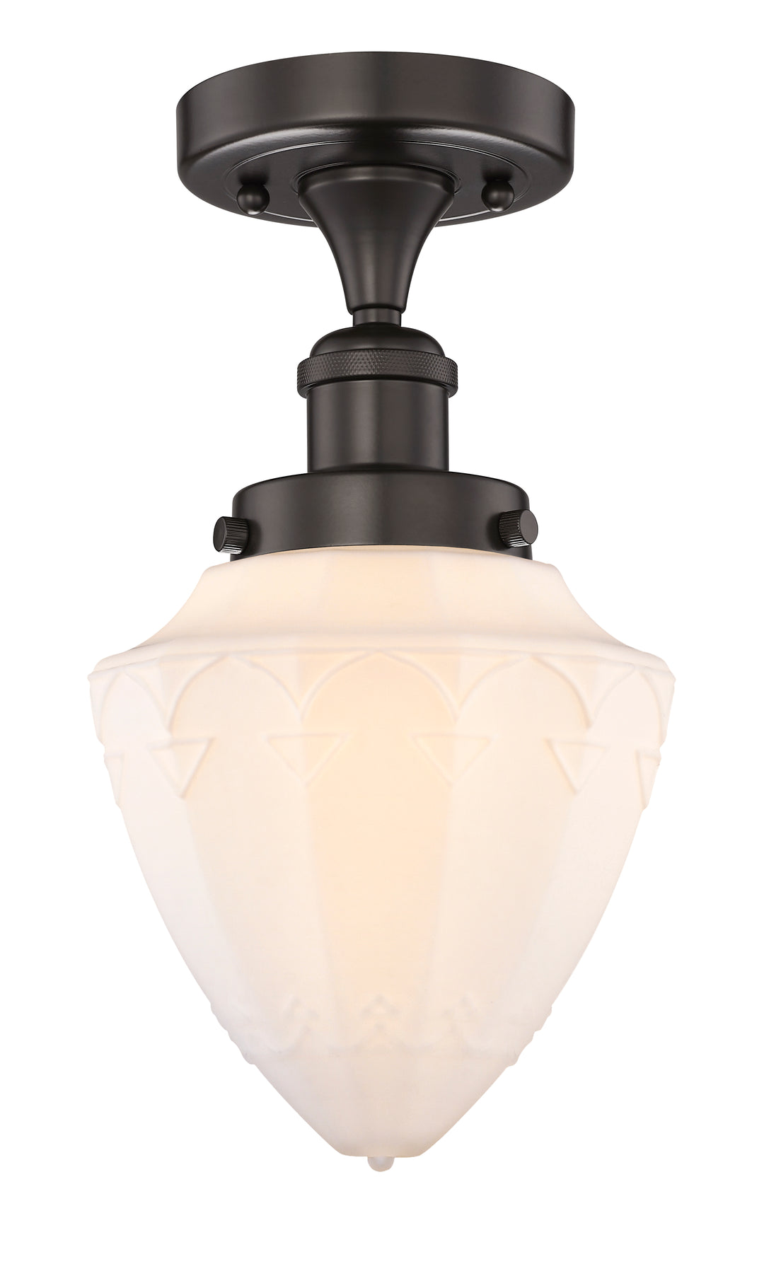 Innovations Lighting Bullet 7" Semi-Flush Mount - Oil Rubbed Bronze Ceiling Semi Flush Mounts Innovations Lighting Matte White ; Glass Type: Frosted  