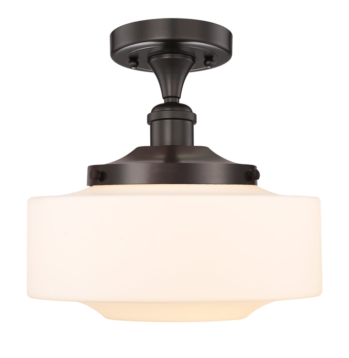 Innovations Lighting Bridgeton 12" Semi-Flush Mount - Oil Rubbed Bronze Ceiling Semi Flush Mounts Innovations Lighting Matte White ; Glass Type: Frosted  