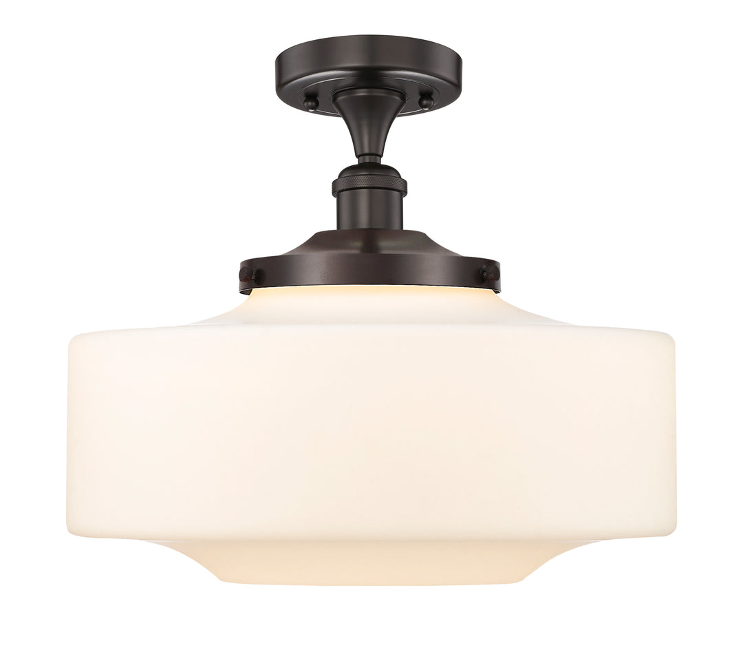 Innovations Lighting Bridgeton 16" Semi-Flush Mount - Oil Rubbed Bronze Ceiling Semi Flush Mounts Innovations Lighting Matte White ; Glass Type: Frosted  