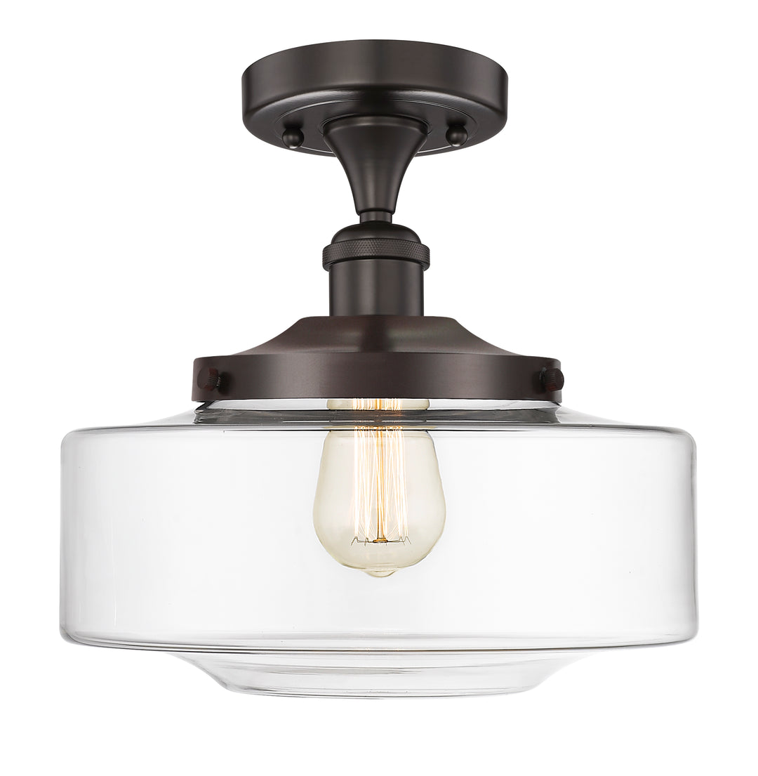 Innovations Lighting Bridgeton 12" Semi-Flush Mount - Oil Rubbed Bronze Ceiling Semi Flush Mounts Innovations Lighting Clear ; Glass Type: Transparent  