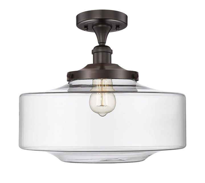 Innovations Lighting Bridgeton 16" Semi-Flush Mount - Oil Rubbed Bronze Ceiling Semi Flush Mounts Innovations Lighting Clear ; Glass Type: Transparent  