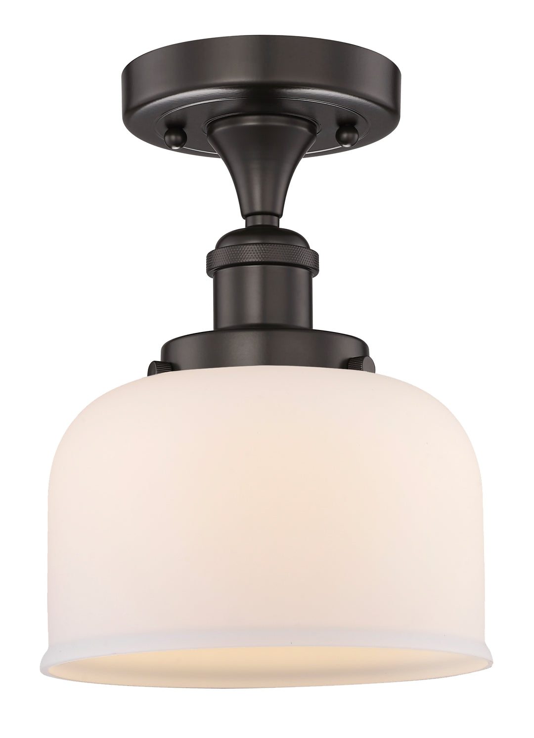 Innovations Lighting Bell 8" Semi-Flush Mount - Oil Rubbed Bronze Ceiling Semi Flush Mounts Innovations Lighting Matte White ; Glass Type: Frosted  