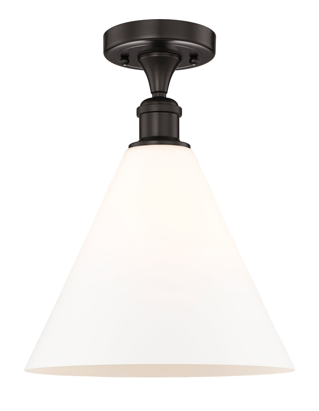 Innovations Lighting Berkshire Glass 12" Semi-Flush Mount - Oil Rubbed Bronze Ceiling Semi Flush Mounts Innovations Lighting Matte White ; Glass Type: White  