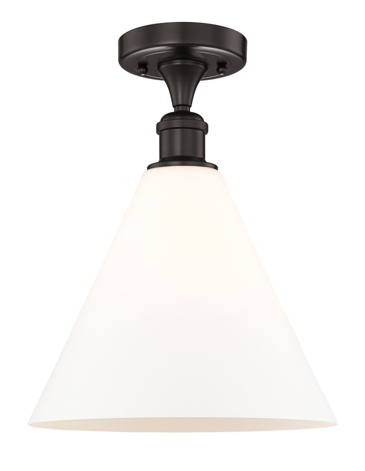 Innovations Lighting Berkshire Glass 12" Semi-Flush Mount - Oil Rubbed Bronze Ceiling Semi Flush Mounts Innovations Lighting Matte White ; Glass Type: White  