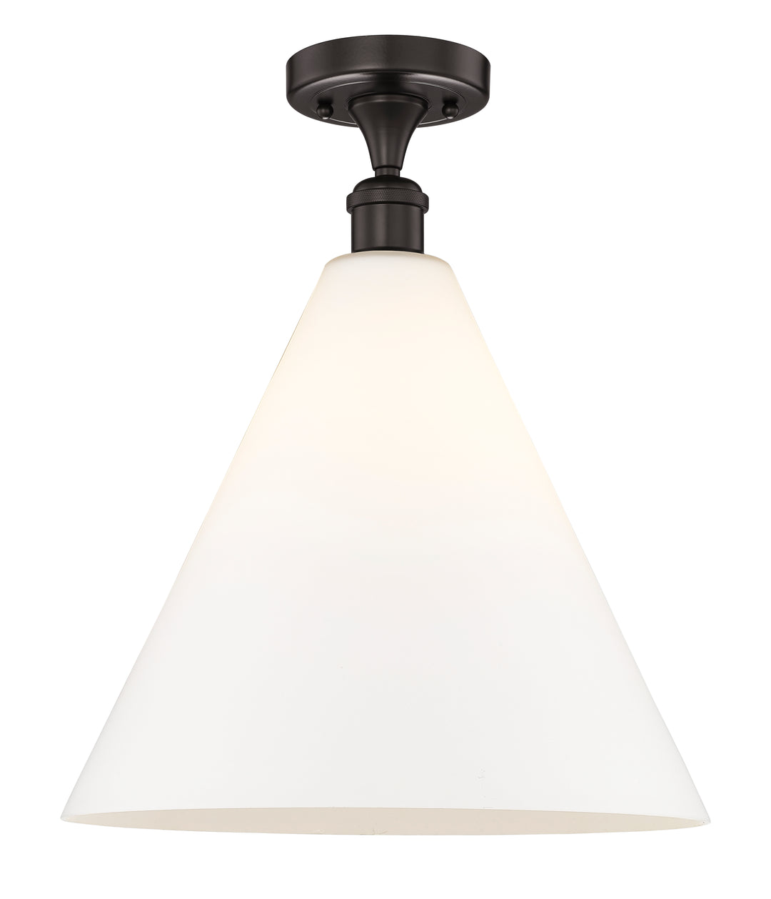 Innovations Lighting Berkshire Glass 16" Semi-Flush Mount - Oil Rubbed Bronze Ceiling Semi Flush Mounts Innovations Lighting Matte White ; Glass Type: White  