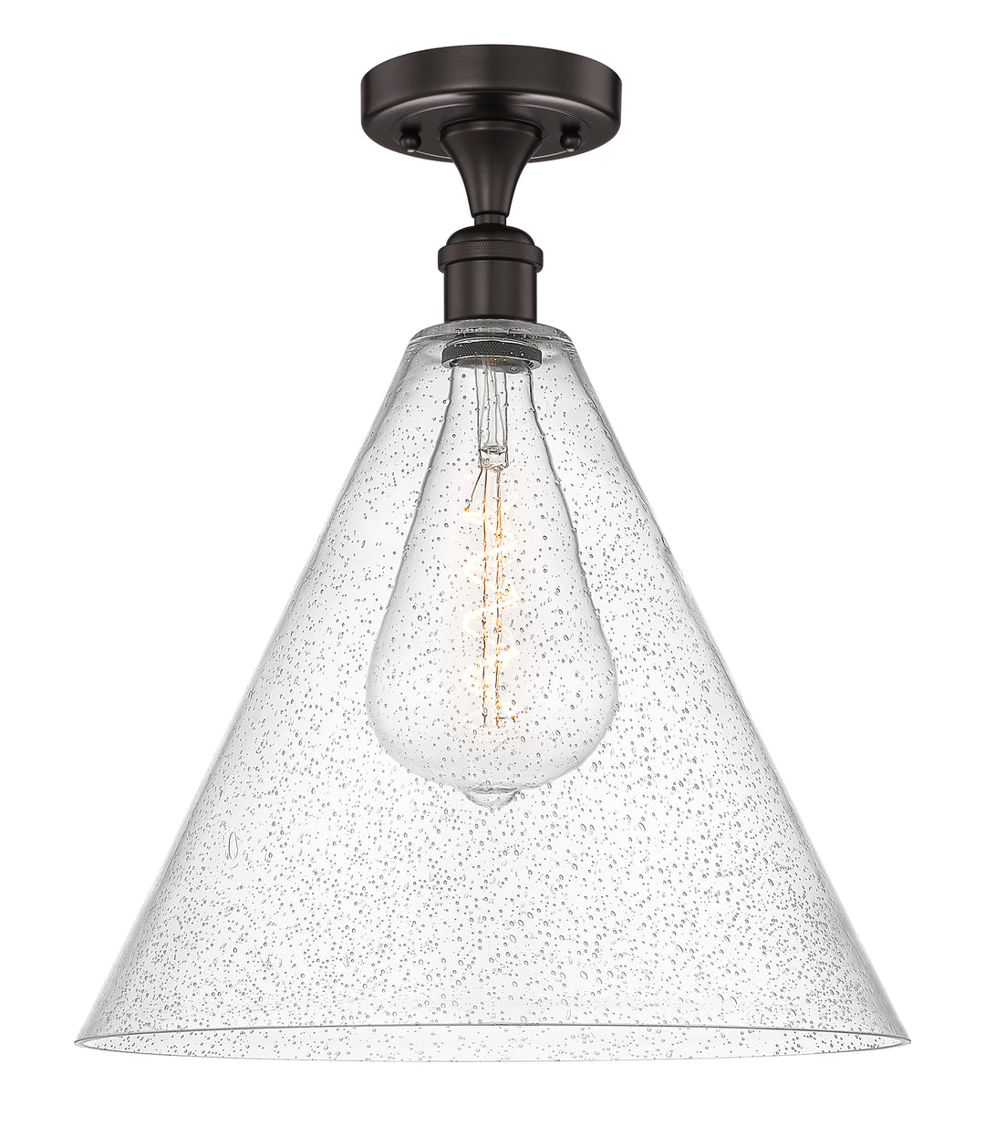 Innovations Lighting Berkshire Glass 16" Semi-Flush Mount - Oil Rubbed Bronze Ceiling Semi Flush Mounts Innovations Lighting Seedy ; Glass Type: Seeded  