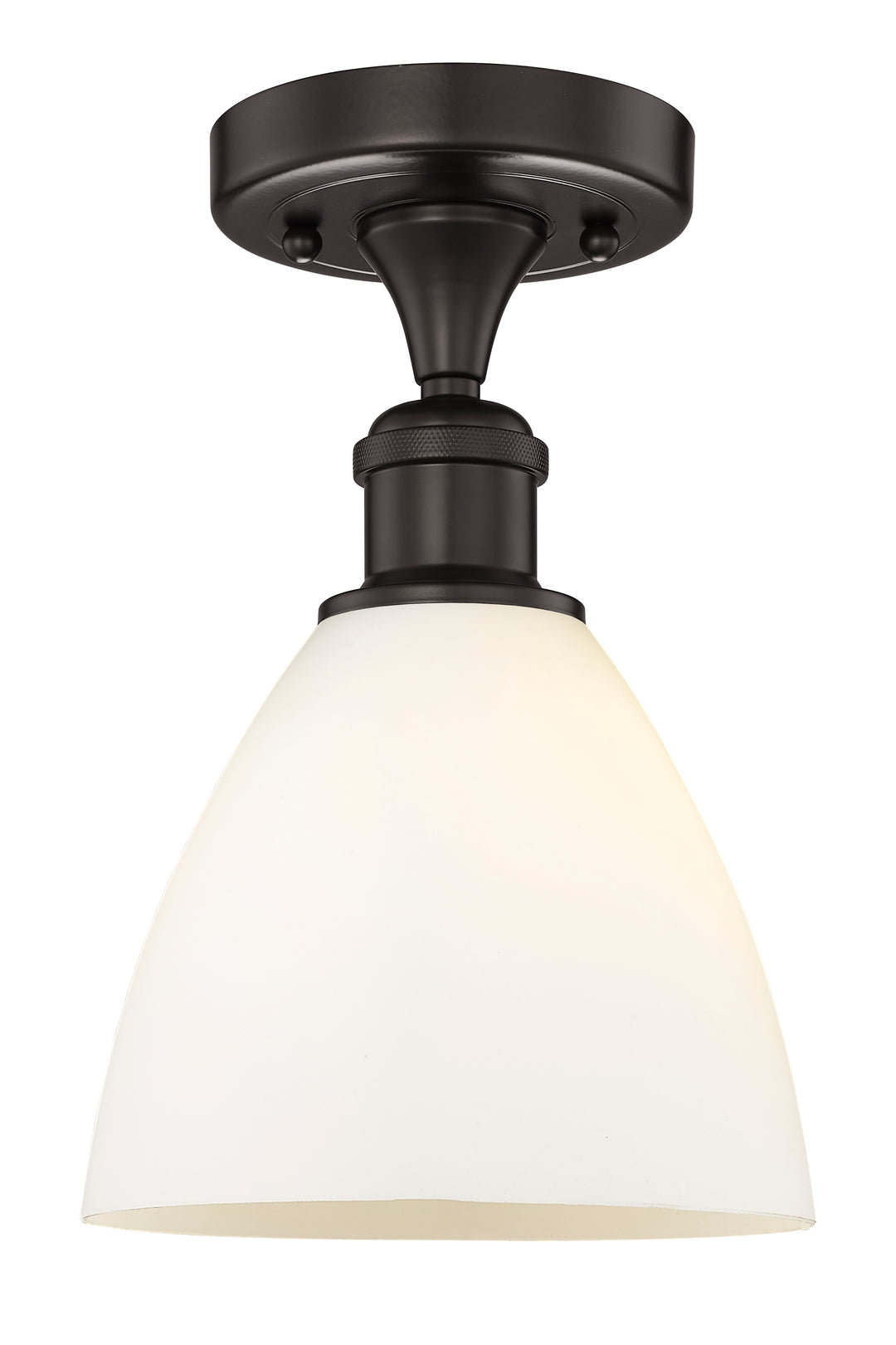 Innovations Lighting Bristol 7.5" Semi-Flush Mount - Oil Rubbed Bronze Ceiling Semi Flush Mounts Innovations Lighting Matte White ; Glass Type: White  