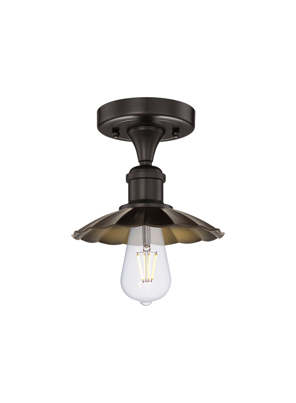 Innovations Lighting Scallop 7.5" Semi-Flush Mount - Oil Rubbed Bronze