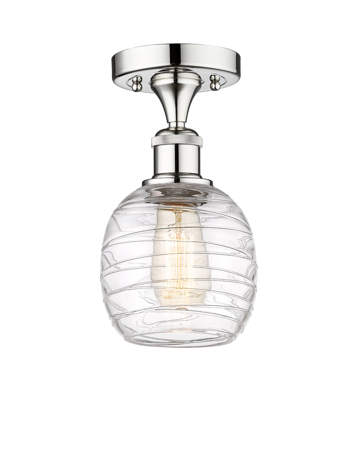 Innovations Lighting Belfast 6" Semi-Flush Mount - Polished Chrome Ceiling Semi Flush Mounts Innovations Lighting Deco Swirl ; Glass Type: Clear  