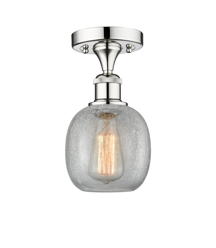 Innovations Lighting Belfast 6" Semi-Flush Mount - Polished Chrome Ceiling Semi Flush Mounts Innovations Lighting Clear Crackle ; Glass Type: Crackled  