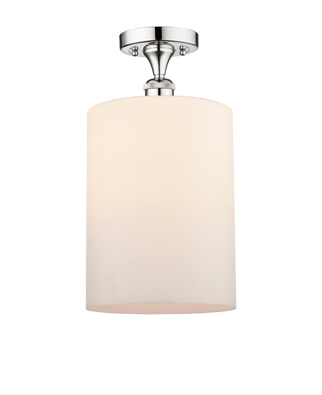 Innovations Lighting Cobbleskill 9" Semi-Flush Mount - Polished Chrome Ceiling Semi Flush Mounts Innovations Lighting Matte White ; Glass Type: White; Water  