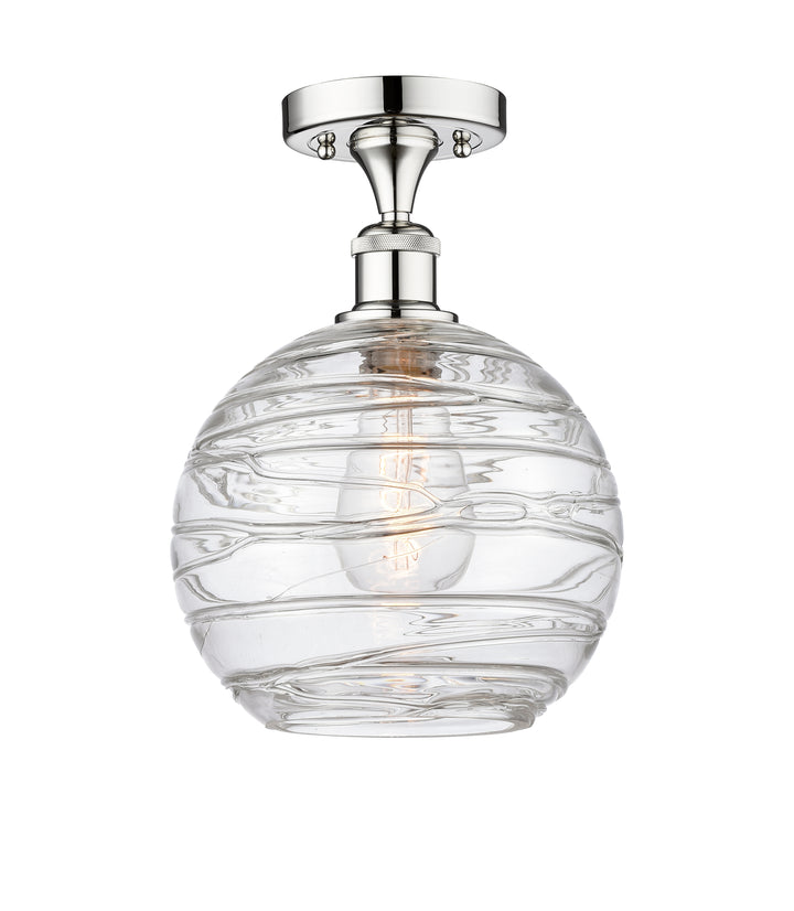 Innovations Lighting Athens Deco Swirl 10" Semi-Flush Mount - Polished Chrome Ceiling Semi Flush Mounts Innovations Lighting Clear Deco Swirl ; Glass Type: Clear  