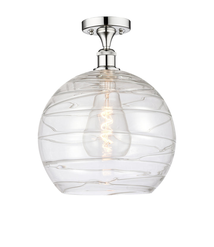 Innovations Lighting Athens Deco Swirl 14" Semi-Flush Mount - Polished Chrome Ceiling Semi Flush Mounts Innovations Lighting Clear Deco Swirl ; Glass Type: Clear  