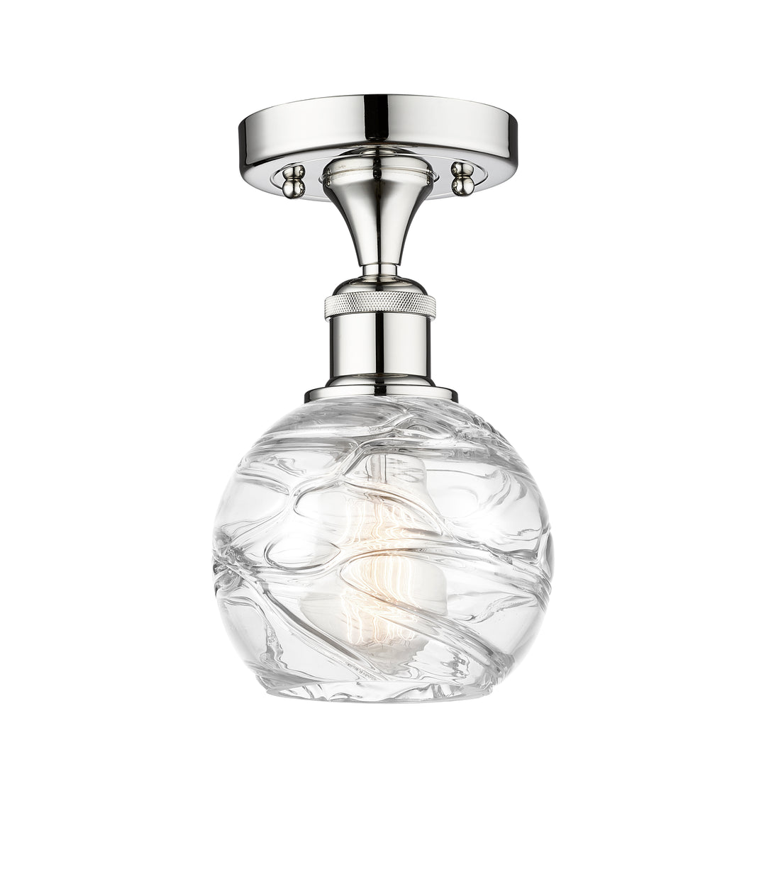 Innovations Lighting Athens Deco Swirl 6" Semi-Flush Mount - Polished Chrome Ceiling Semi Flush Mounts Innovations Lighting Clear Deco Swirl ; Glass Type: Clear  