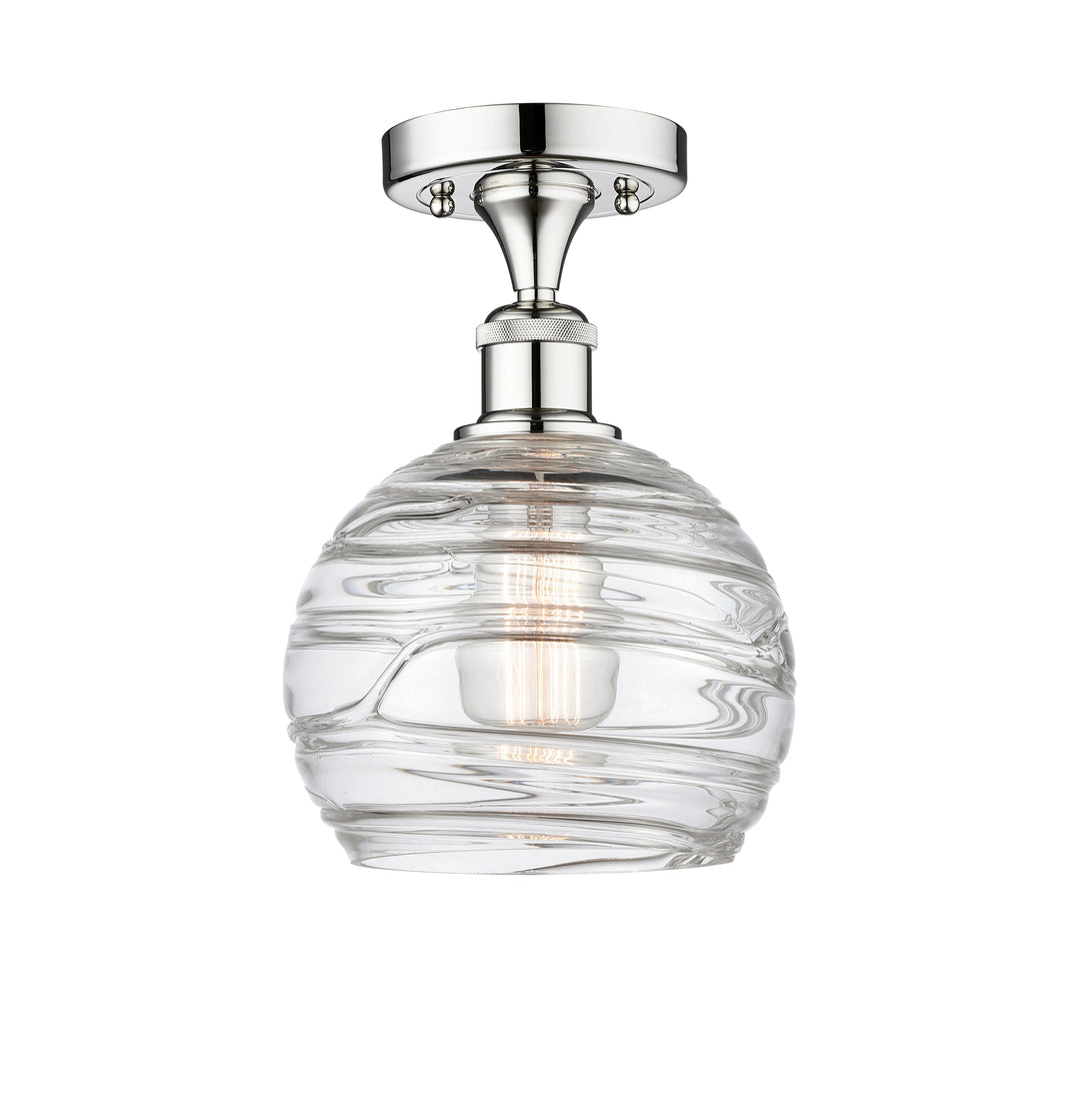 Innovations Lighting Athens Deco Swirl 8" Semi-Flush Mount - Polished Chrome Ceiling Semi Flush Mounts Innovations Lighting Clear Deco Swirl ; Glass Type: Cleat  