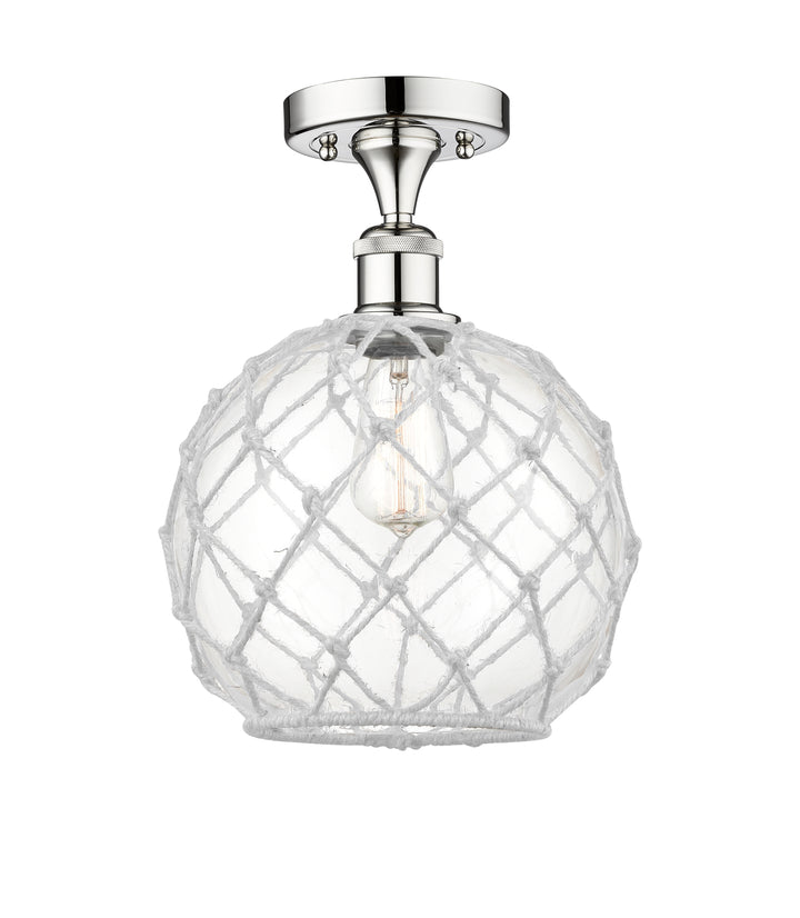 Innovations Lighting Large Farmhouse Rope Semi-Flush Mount - Polished Chrome