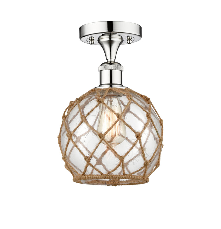 Innovations Lighting Farmhouse Rope Semi-Flush Mount - Polished Chrome