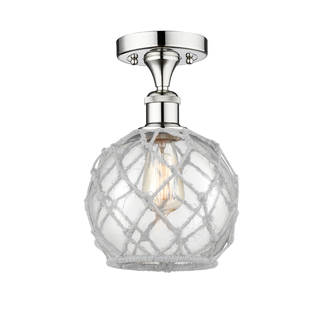 Innovations Lighting Farmhouse Rope Semi-Flush Mount - Polished Chrome