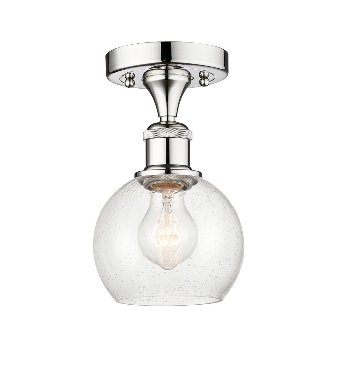 Innovations Lighting Athens 6" Semi-Flush Mount - Polished Chrome Ceiling Semi Flush Mounts Innovations Lighting Seedy ; Glass Type: Seeded  