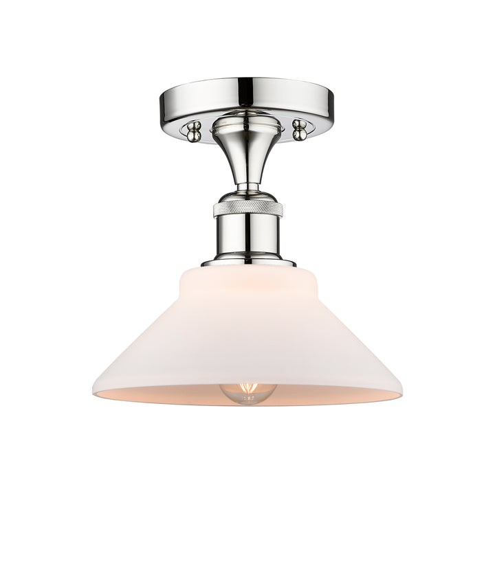 Innovations Lighting Orwell 9" Semi-Flush Mount - Polished Chrome Ceiling Semi Flush Mounts Innovations Lighting Matte White ; Glass Type: White  