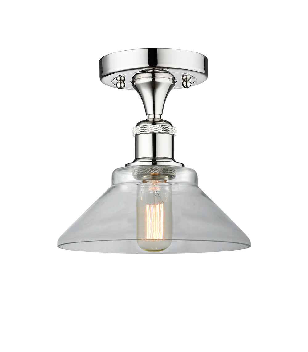 Innovations Lighting Orwell 9" Semi-Flush Mount - Polished Chrome Ceiling Semi Flush Mounts Innovations Lighting Clear ; Glass Type: Clear  