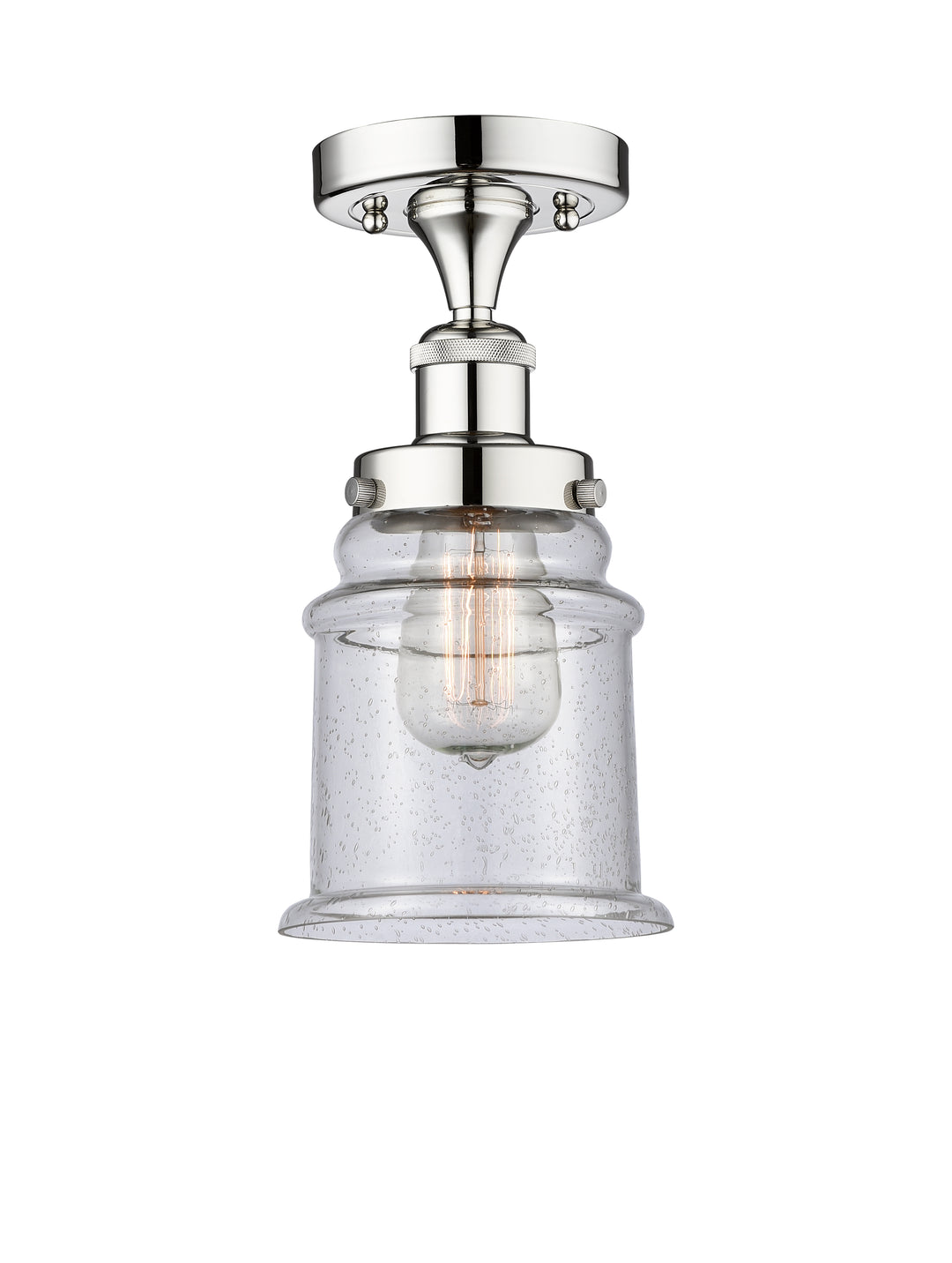 Innovations Lighting Canton 6" Semi-Flush Mount - Polished Chrome Ceiling Semi Flush Mounts Innovations Lighting Seedy ; Glass Type: Seeded  