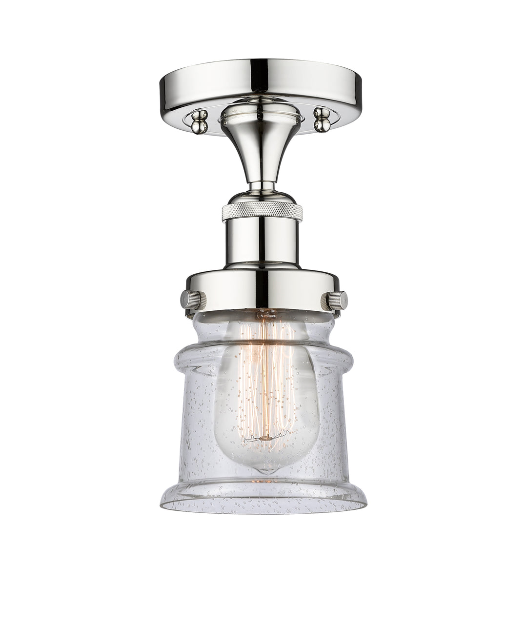 Innovations Lighting Canton 5" Semi-Flush Mount - Polished Chrome Ceiling Semi Flush Mounts Innovations Lighting Seedy ; Glass Type: Seeded  