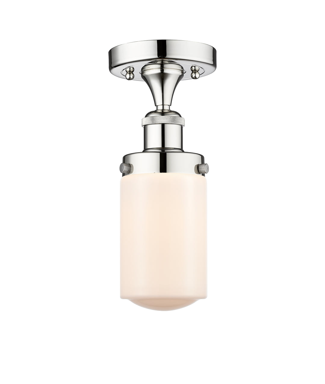 Innovations Lighting Dover 4.5" Semi-Flush Mount - Polished Chrome Ceiling Semi Flush Mounts Innovations Lighting Matte White ; Glass Type: Frosted  