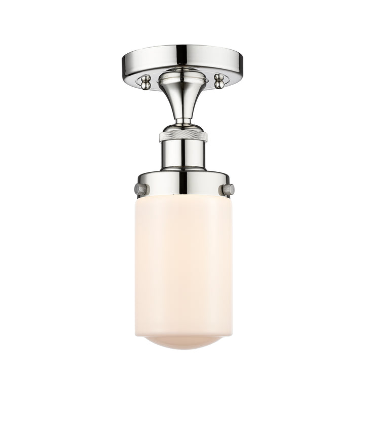 Innovations Lighting Dover 4.5" Semi-Flush Mount - Polished Chrome Ceiling Semi Flush Mounts Innovations Lighting Matte White ; Glass Type: Frosted  