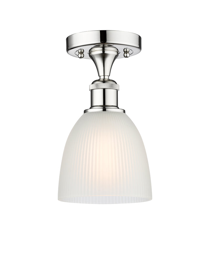 Innovations Lighting Castile 6" Semi-Flush Mount - Polished Chrome Ceiling Semi Flush Mounts Innovations Lighting White ; Glass Type: White  