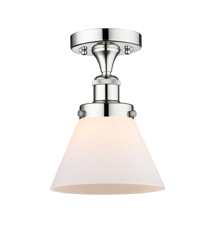 Innovations Lighting Cone 8" Semi-Flush Mount - Polished Chrome Ceiling Semi Flush Mounts Innovations Lighting Matte White ; Glass Type: Frosted  