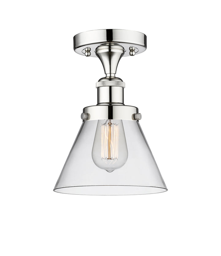 Innovations Lighting Cone 8" Semi-Flush Mount - Polished Chrome Ceiling Semi Flush Mounts Innovations Lighting Clear ; Glass Type: Transparent  