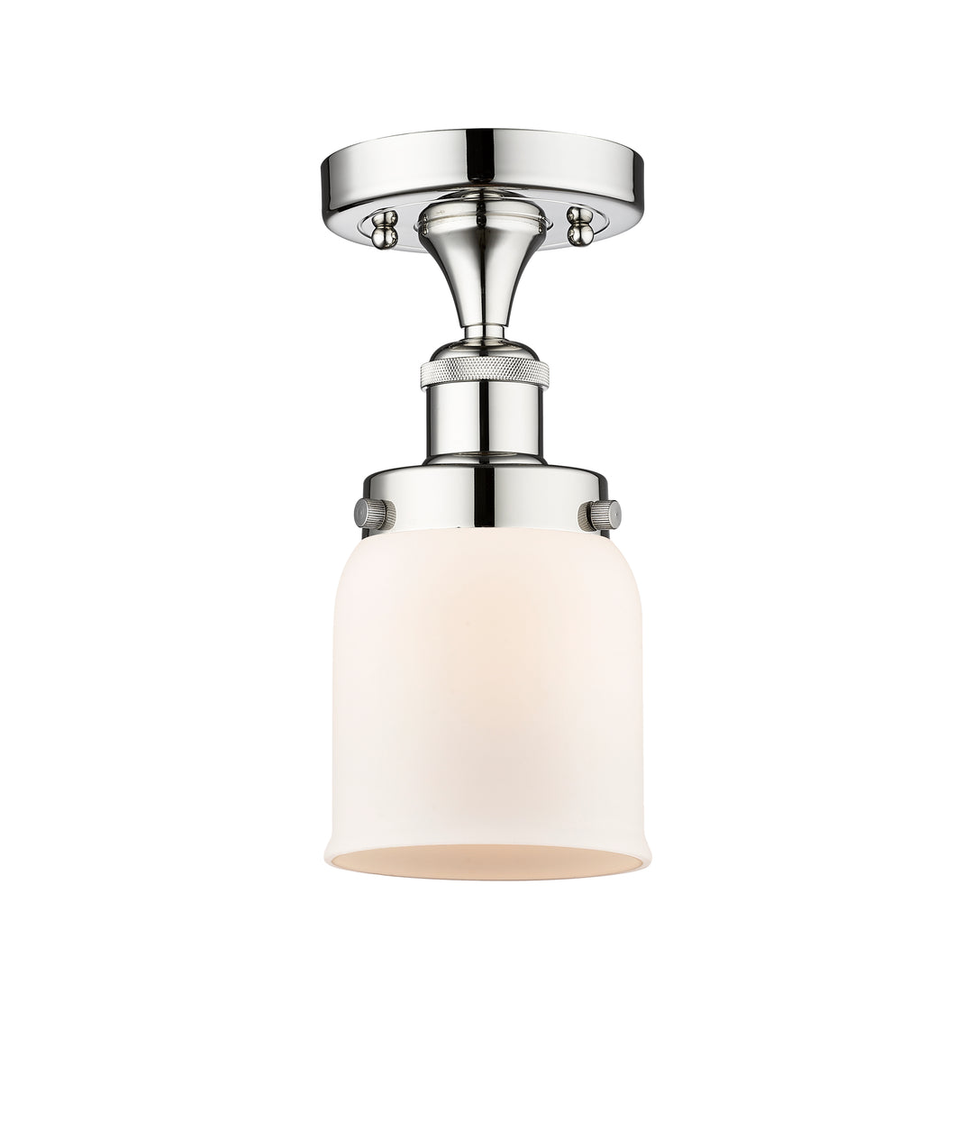 Innovations Lighting Bell 5" Semi-Flush Mount - Polished Chrome Ceiling Semi Flush Mounts Innovations Lighting Matte White ; Glass Type: Frosted  