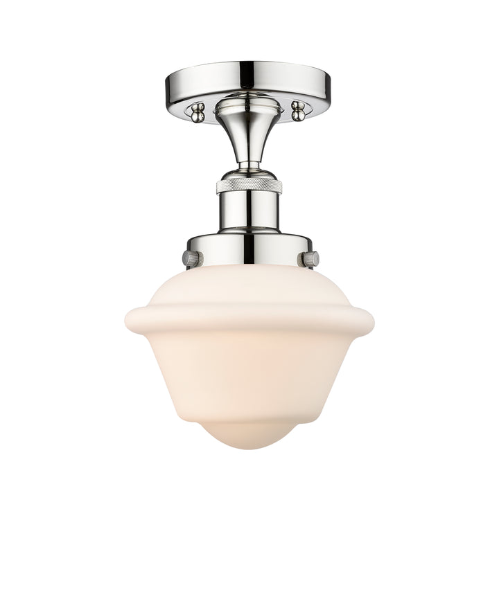 Innovations Lighting Oxford 7.5" Semi-Flush Mount - Polished Chrome Ceiling Semi Flush Mounts Innovations Lighting Matte White ; Glass Type: Frosted; Ribbed  