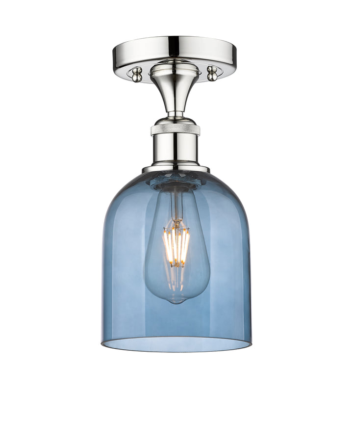 Innovations Lighting Bella 6" Semi-Flush Mount - Polished Chrome Ceiling Semi Flush Mounts Innovations Lighting Blue  ; Glass Type: Blue  