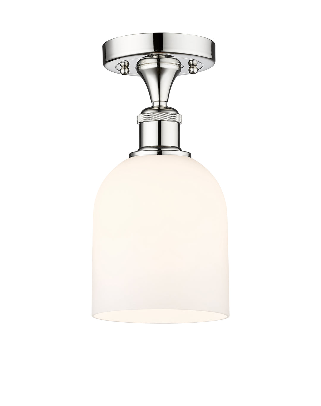 Innovations Lighting Bella 6" Semi-Flush Mount - Polished Chrome Ceiling Semi Flush Mounts Innovations Lighting White ; Glass Type: White  